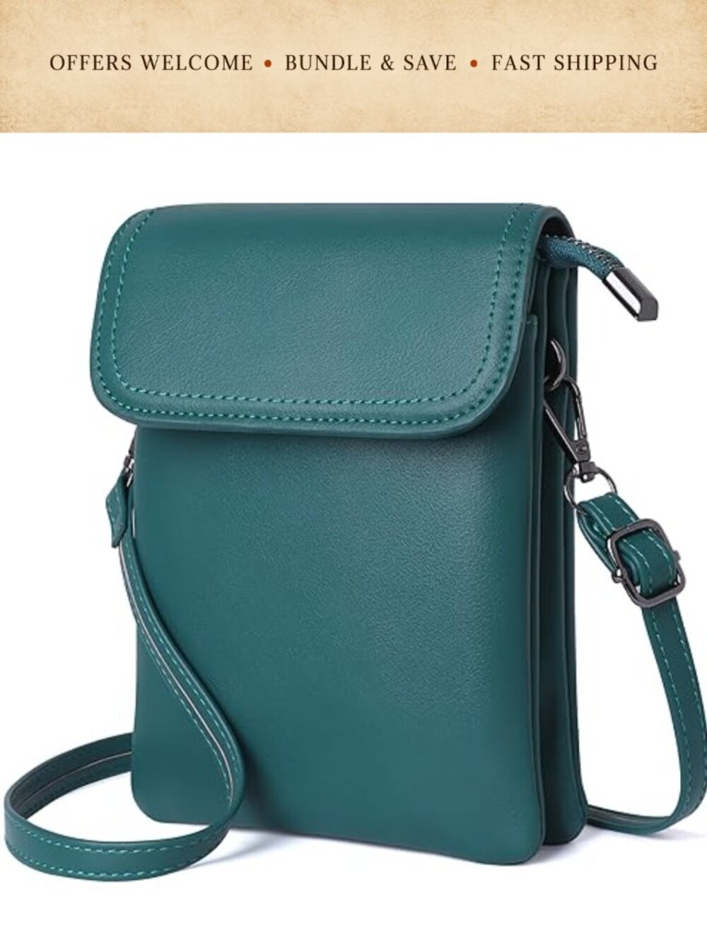 Small Crossbody Bag Phone Purse Wallet PU Leather Shoulder Strap